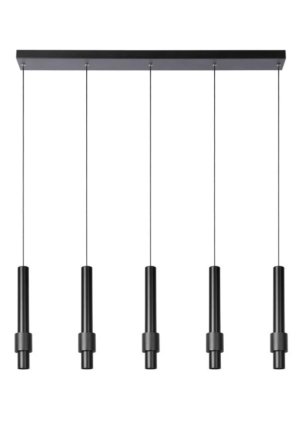 Lucide MARGARY - Pendelleuchten - LED Dim. - 5x4,2W 2700K - Schwarz - ausgeschaltet